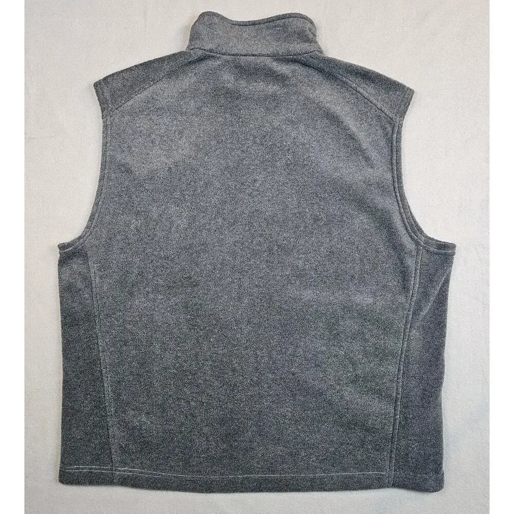 Columbia Fleece Vest Men XL Gray Full Zip with Pockets Active Outerwear